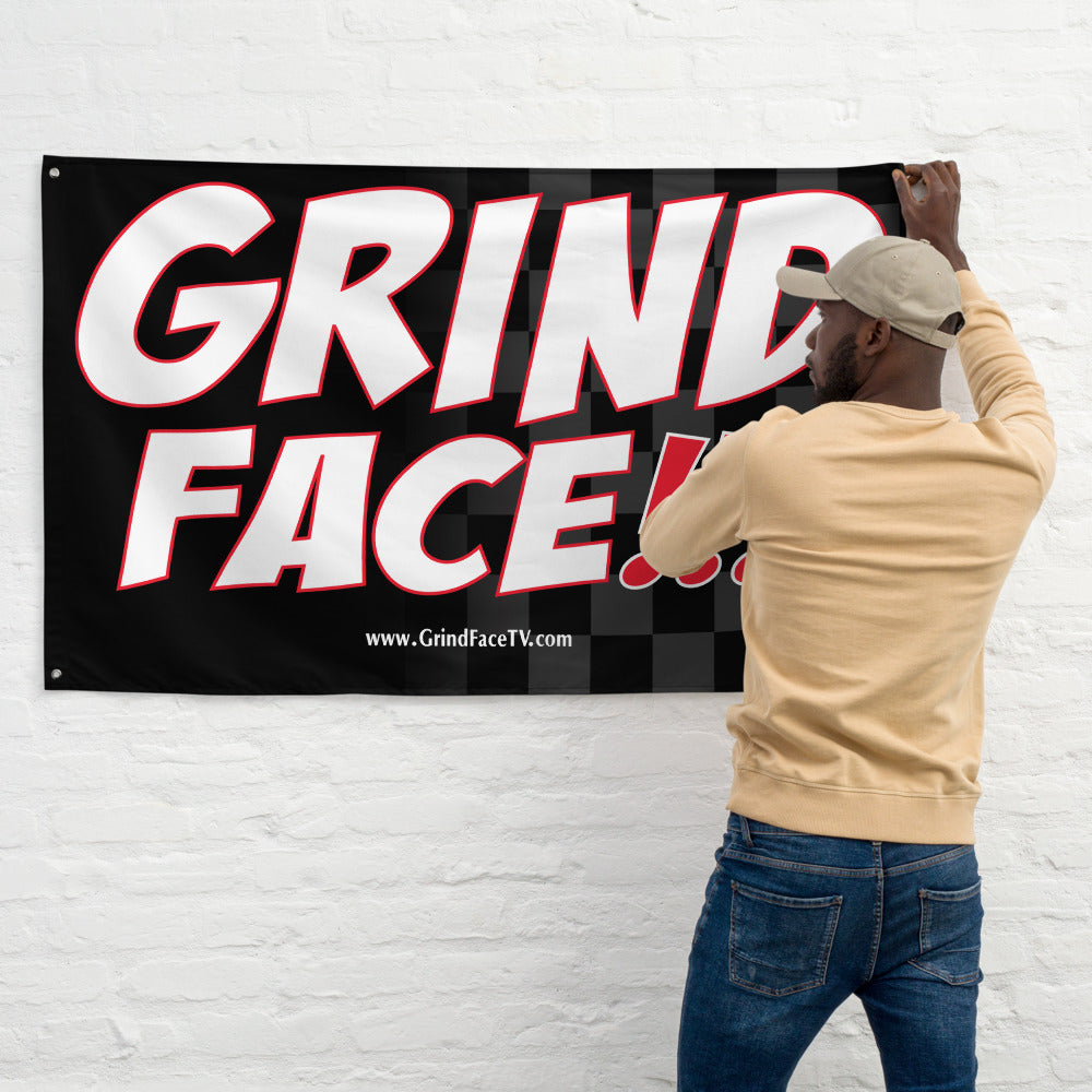 Team GrindFace Flag (White/Red)